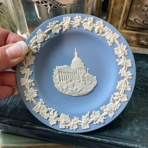 Vintage Wedgwood blue white cream on lavender small plate capital